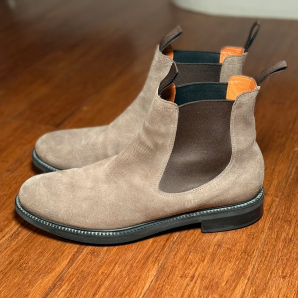 Santoni suede gray chelsea boots size US 9.5 (8.5 SANTONI) Made in italy